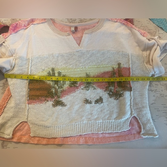 Anthropologie Pilcro Desert Intarsia Sweater Tee Size Medium - Picture 10 of 11